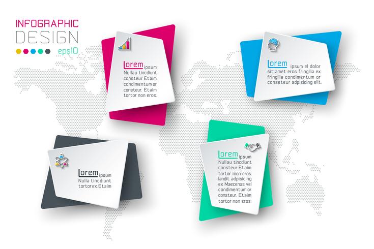 Business infographic with 4 labels. vector