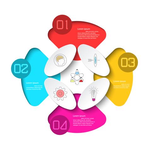 Infografía de negocios con 4 pasos. vector