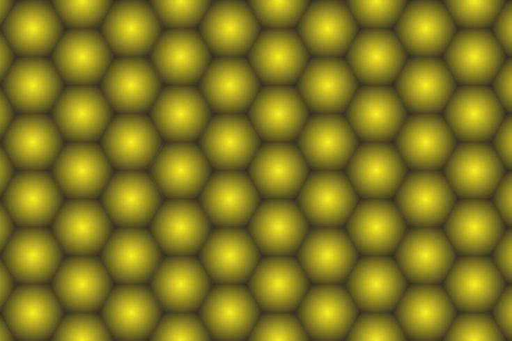 Glowing golden yellow hexagon background vector