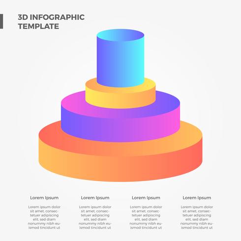 Flat 3D Bar Infographic Vector  Element