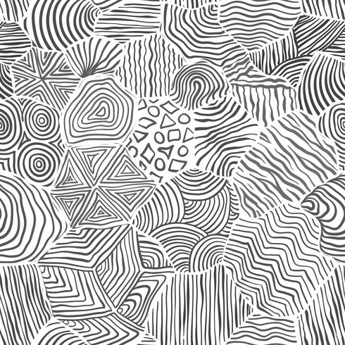 Decorative pattern drawing seamless background. vector