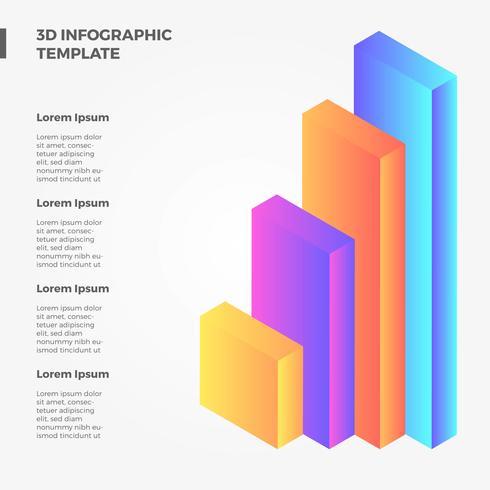 Flat 3d Infographic bar Vector Collection