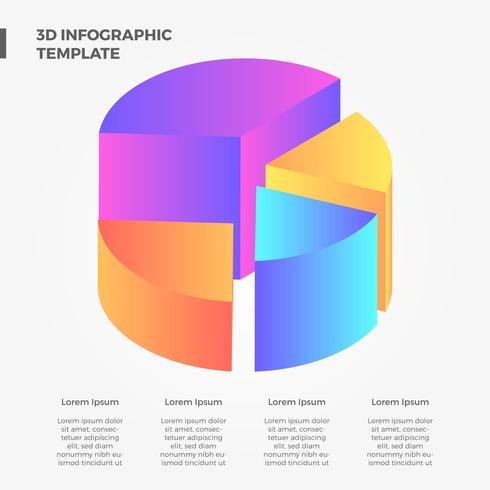 Colección de vectores infografía 3D plana