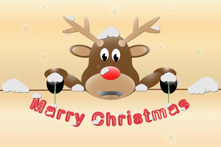 Deer christmas background vector