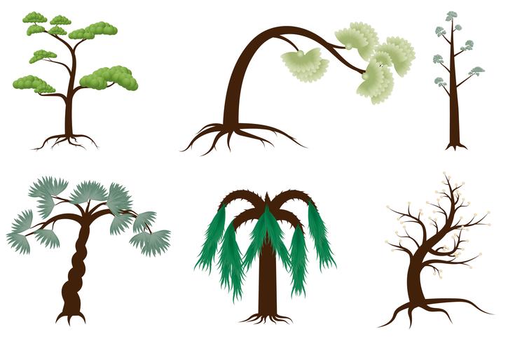 Tree Collection White Background vector