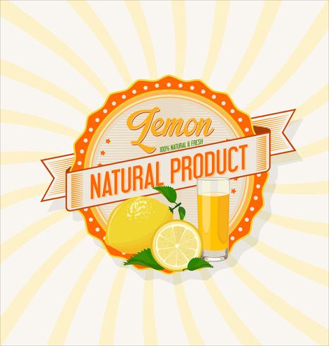 Glass of lemon juice with fruit background vector