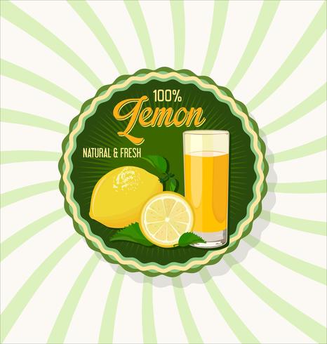 Glass of lemon juice with fruit background vector