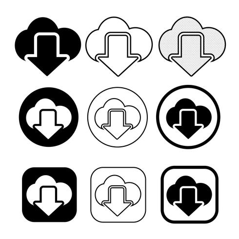 set of simple sign download icon vector