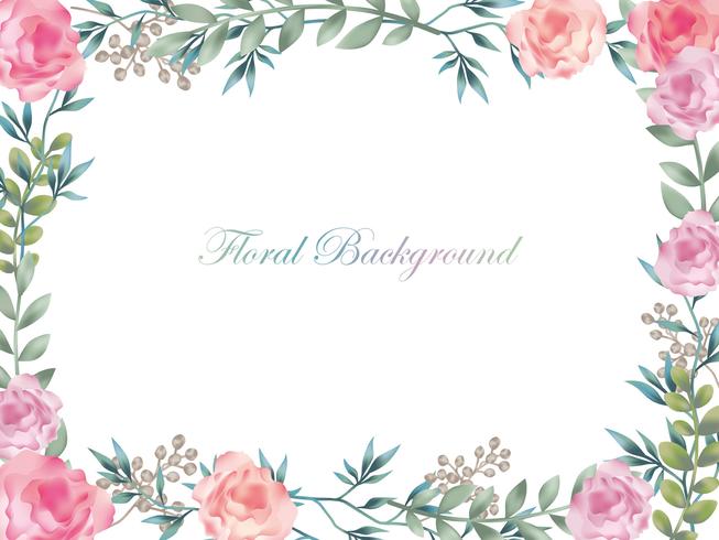 Watercolor flower framebackground with text space. vector