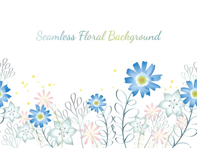 Seamless watercolor flower background illustration with text space. vector