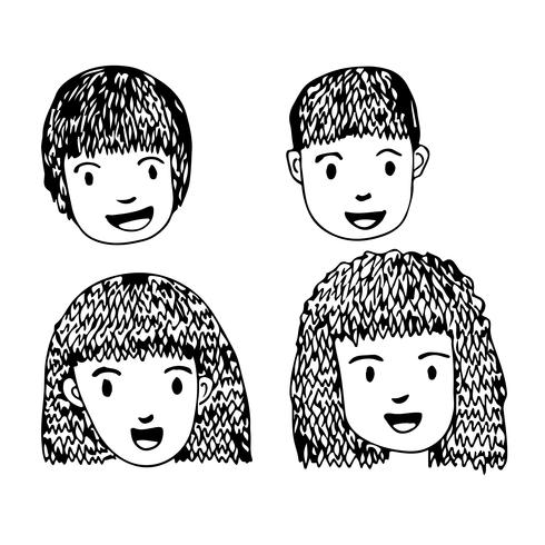 Diseño de icono de dibujos animados de cara de personas vector