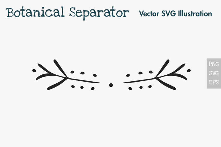 Single Hand Drawn Botanical Element Text Divider. vector