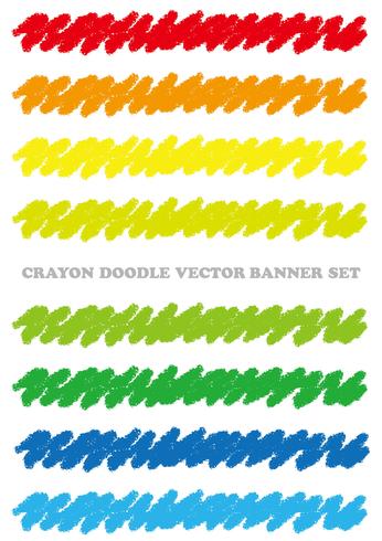 Set of colorful crayon design elements isolated on a white background. vector