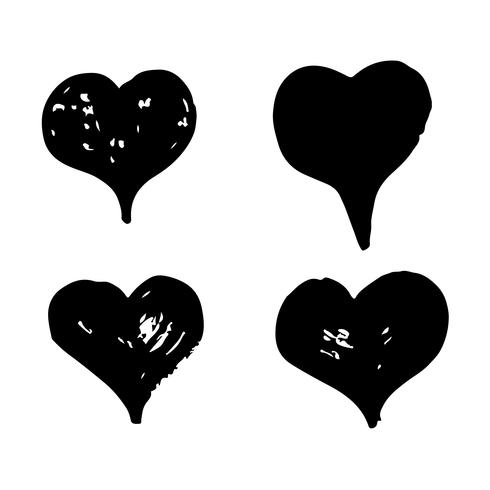 Icono de corazón dibujado a mano vector