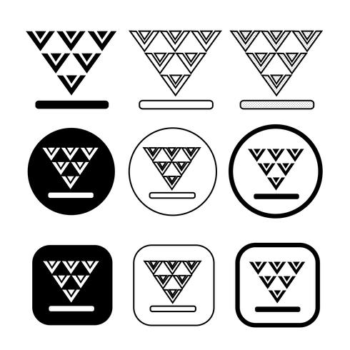 set of simple sign download icon vector