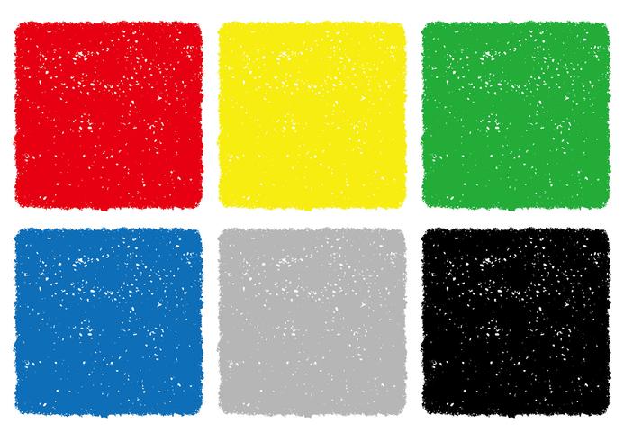 Set of colorful crayon texture backgrounds isolated on a white background.  vector