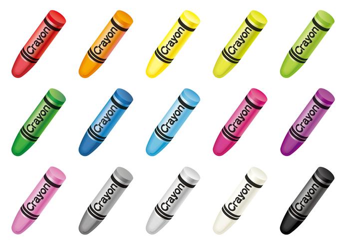 Set of colorful crayons isolated on a white background.  vector