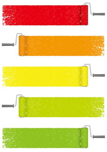 Set of paint roller abstract backgrounds isolated on a white background.  vector