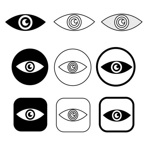 Set sign of Eye icon vector