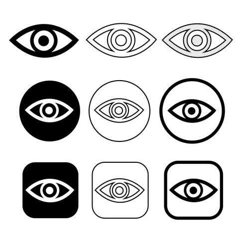 Establecer signo de icono de ojo vector
