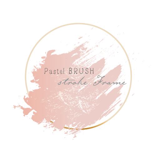Pastel brush strokes frame. Vector illustration.