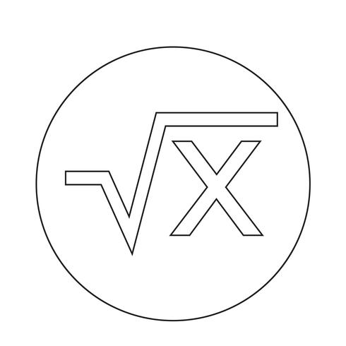 Icono de raíz cuadrada vector