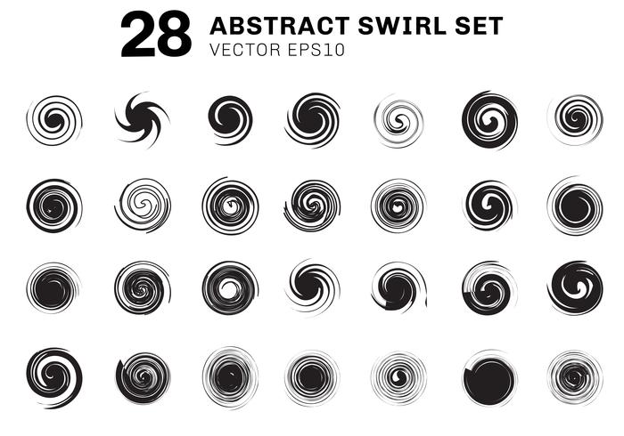 Set of abstract black spirals and swirl motion elements collection on white background. You can use for icons, ingredient brochure, poster, flyer, leaflet, banner web, etc vector