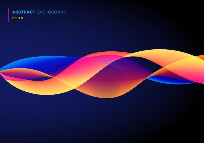 Abstract Fluid With Dynamic Effect Lines Waves Vibrant Color On