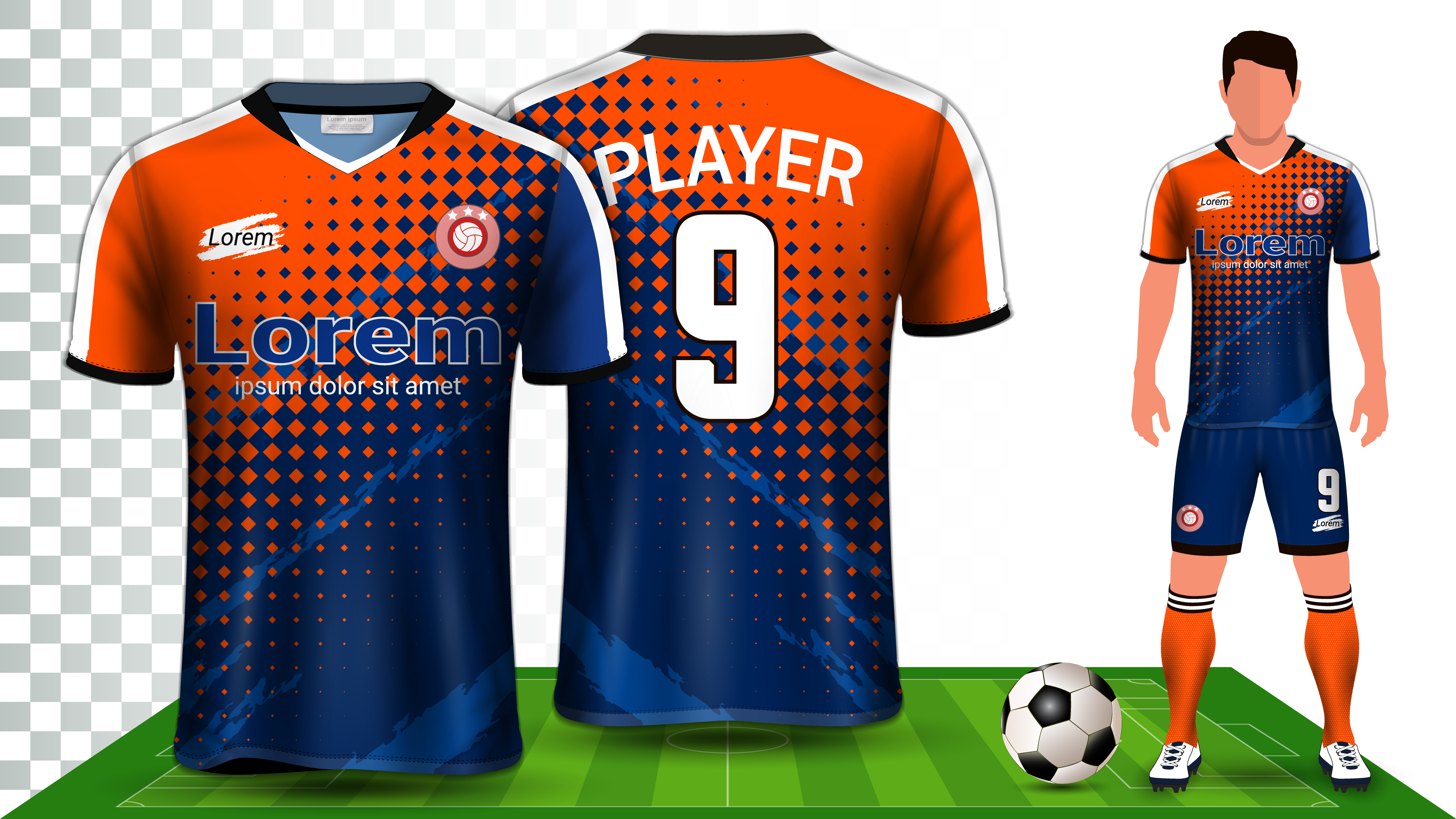 Download Soccer Jersey, Sport Shirt or Football Kit Uniform Presentation Mockup Template. 564472 ...