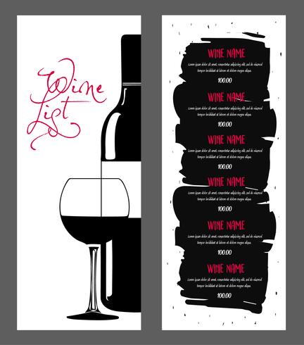 Wine list design. vector