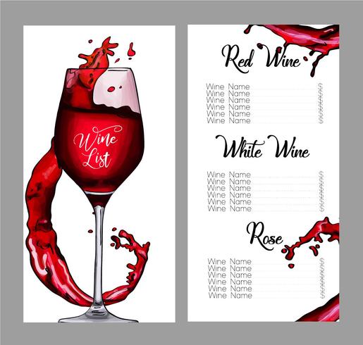 Vector design for wine list.