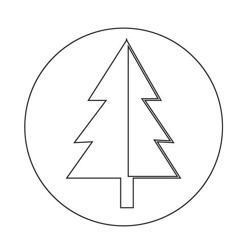 Icono de arbol de navidad vector