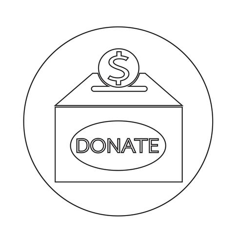 Icono de caja de donación vector