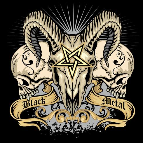 grunge skull coat of arms vector