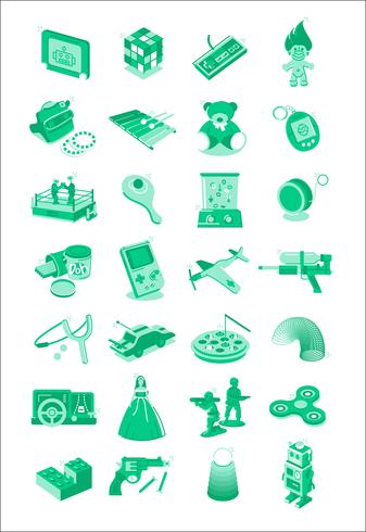 Toys and games illustration icons vector