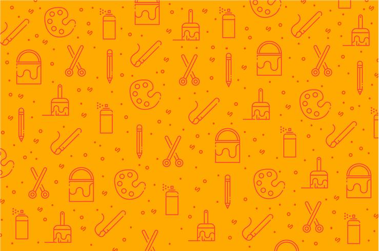 Fine art tools icon pattern background vector