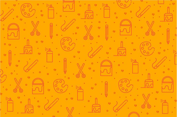 Fine art tools icon pattern background vector