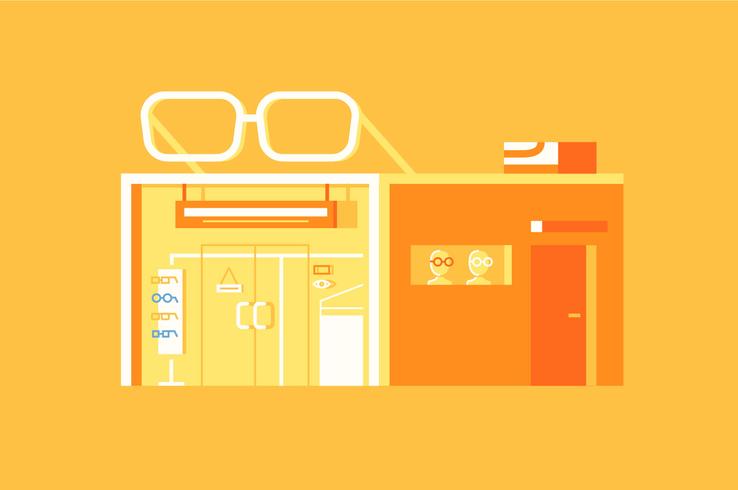 Minimalist optical store shop illustration vector