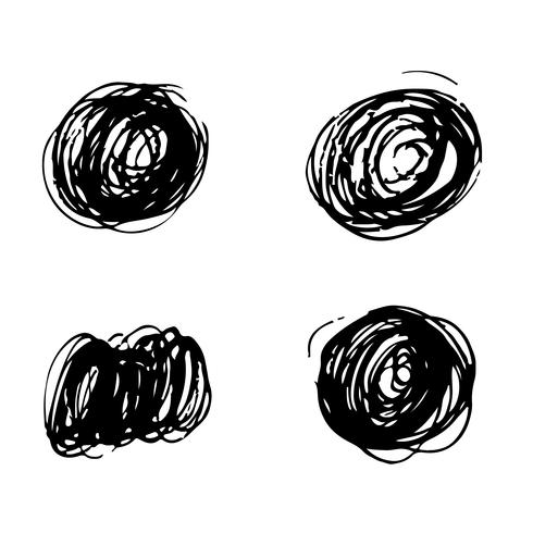 Hand drawn brush stroke ink sketch line vector