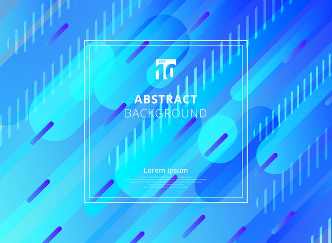 Abstract blue background geometric dynamic rounded shapes diagonal with white frame space for text. vector