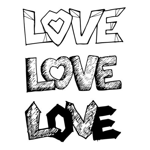 Love handwritten lettering  design text vector