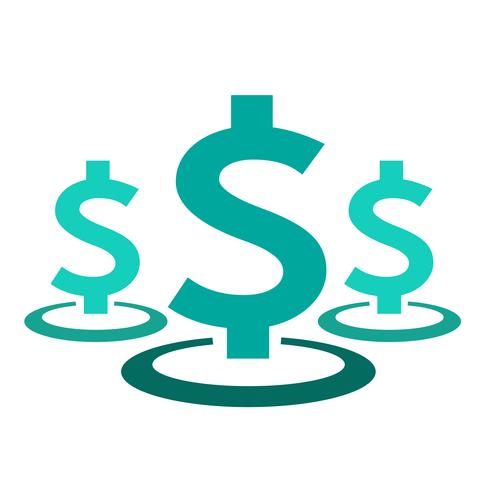 Icono de signo de dólar de dinero vector