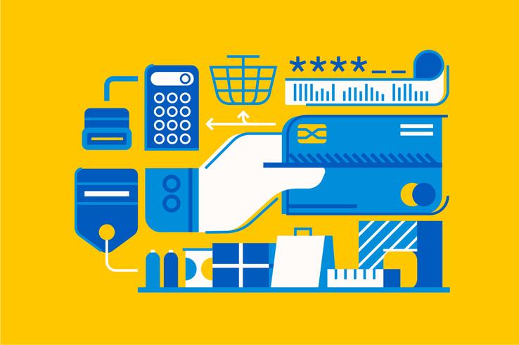 Shopping retail pattern element illustration vector