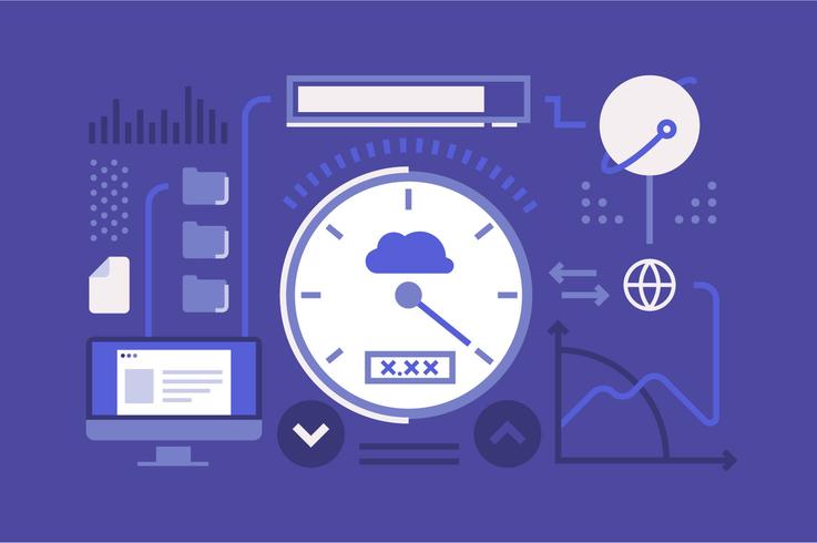 Conjunto de ilustración de tecnología de almacenamiento en la nube vector