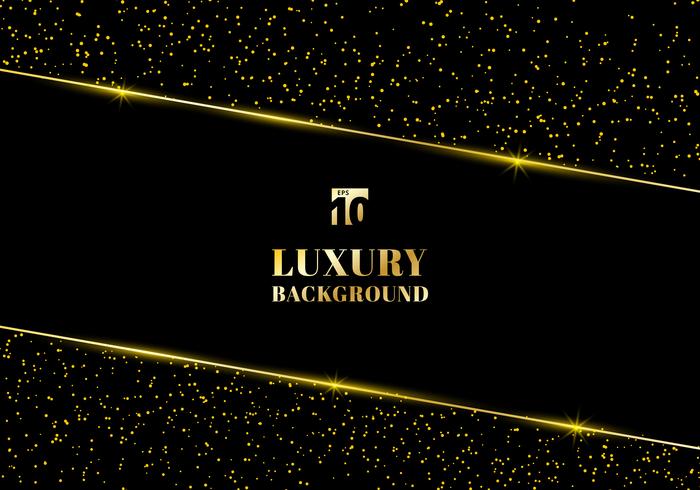 Abstract golden glitter and shiny gold frame on black background. Luxury elegant trendy style. You can use for wedding Invitation cards, packaging, banner, card, flyer, invitation, party, print advertising. etc. vector