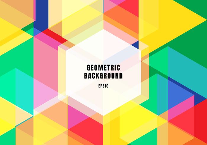 Abstract background colorful geometric hexagons overlapping trendy concept. vector