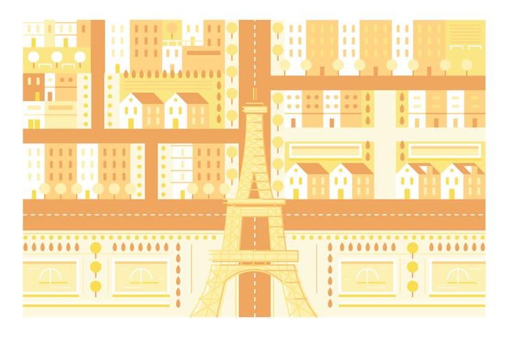 City Paris landmark Eiffel tower illustration background vector