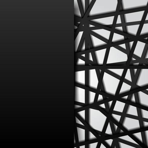 Abstract template black lines futuristic overlapping white background. Digital connection. vector