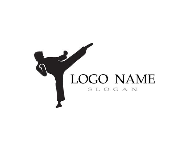 Karate y taekwondo logo lucha vector