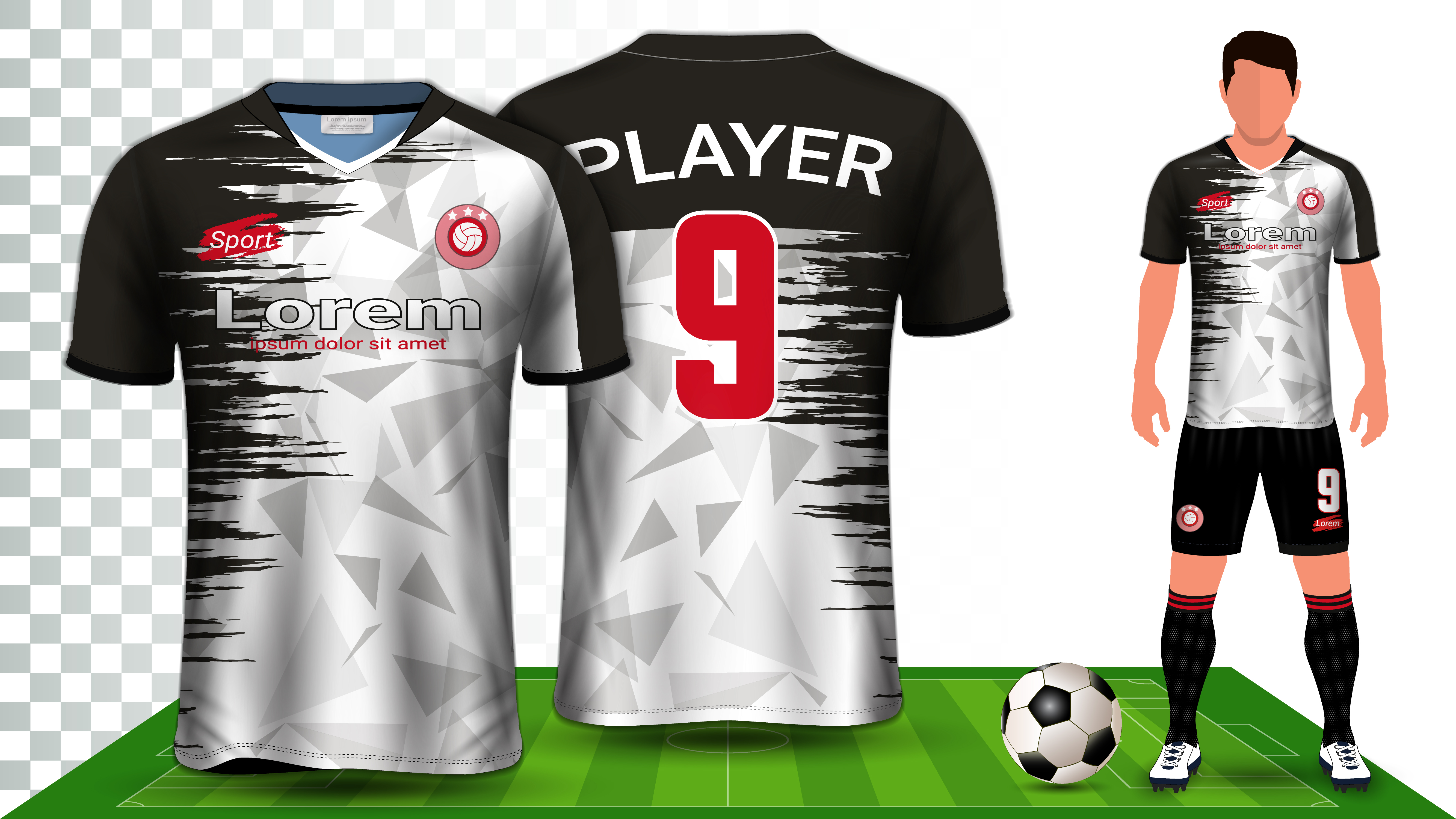 Soccer Jersey and Football Kit Presentation Mockup ...